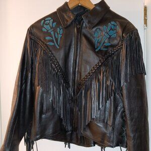 Premium Gorgeous Unik Motorcycle Fringe Jacket With Liner Like NEW